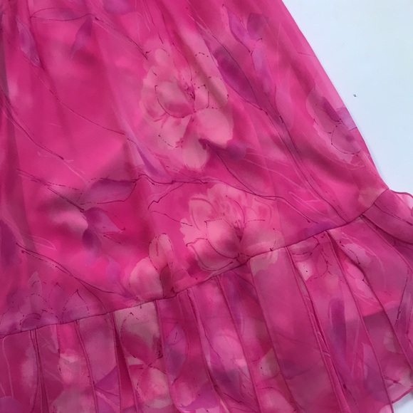 Vintage 90s Cap Sleeve Pink Midi Dress Rare Y2k Milkmaid Fairy Coquette Barbie M - Picture 15 of 17